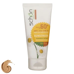 کرم ضد آفتاب فاقد چربی شون ⁺SPF50 رنگ بژ مناسب پوست های مختلط و چرب ۵۰ میلی لیتر